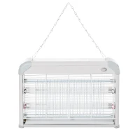 Outsunny Electric Fly Zapper, 20W Electric Fly Killer, Wall Hanging Bug Zapper Indoor & Outdoor Attracting Insect Mosquito Killer, Grey(m-10)