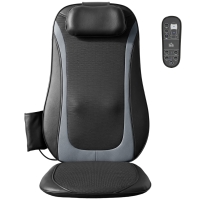 HOMCOM Shiatsu-Rückenmassager mit Wärme, Tiefenmassage und 3-stufiger Sitzvibration, Massagegerät für Rückenschmerzen
