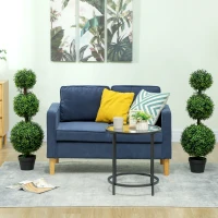 HOMCOM Set of 2 Decorative Artificial Trees, Topiary Ball-shaped Boxwood Trees in Pot, Fake Plants for Home Indoor outdoor Decor, 100cm, 3 Tree Balls(m-11)
