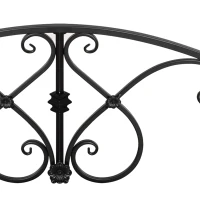 Outsunny Gartenbrücke, Teichbrücke mit Sicherheitsgeländer, Zierbrücke bis 100 kg belastbar, 102 x 48 x 49 cm Schwarz(m-7)