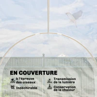 Outsunny Serre de jardin tunnel 3 x 2 x 2 m 6 m² avec porte à charnières bâche en PE 150 g/m² pour Légumes Plantes Fleurs(m-4)