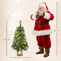 HOMCOM Künstlicher Weihnachtsbaum 120 cm Tannenbaum künstlich mit 100 LED Beleuchtung, 8 Modi, 214 Spitzen(m-3)