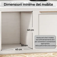 HOMCOM Pattumiera Estraibile Sottolavello da 31L con 3 Secchi Rimovibili e Piano Superiore, Grigio Chiaro(m-6)