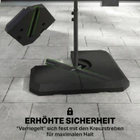 Outsunny Schirmgewicht, 4-tlg. Schirmständer, mit 80 kg Wasser oder 120 kg Sand befüllbar, HDPE, Schwarz, 100 x 100 x 9,5 cm(m-6)