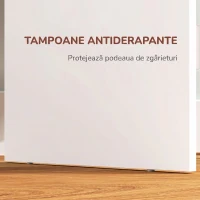 HOMCOM Masă de toaletă cu oglindă, 2 sertare, 3 compartimente, compactă, pentru dormitor, albă(m-7)