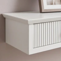 HOMCOM Shelf Wall-Mounted Storage Shelf Shelving Unit MDF 93 x 15 x 10 cm Entryway Kitchen Living Room, White(m-13)
