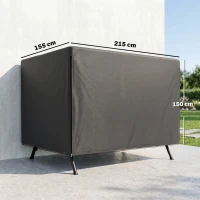 Outsunny Housse de Protection balancelle de Jardin bâche étanche dim. 2,15L x 1,55l x 1,5H m PE Noir(m-3)