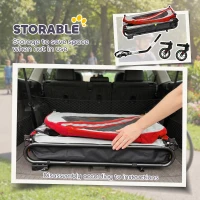 PawHut 2-In-1 Dog Bike Trailer Pet Stroller with Universal Wheel Reflector Flag Red(m-6)