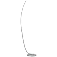 HOMCOM Candeeiro LED com 3 níveis de luminosidade ajustáveis, candeeiro de pé moderno com interruptor de pé, prateado(m-1)