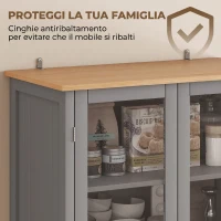 HOMCOM Mobile Dispensa a 5 Livelli con Cassetto Centrale in MDF e Truciolato, 76x40x182.5 cm, Grigio(m-7)