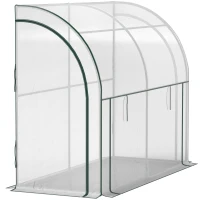 Outsunny Estufa Montada na Parede Casa de Cultivo Acessível Cobertura de Plástico 300x80x157 cm Branco(m-6)