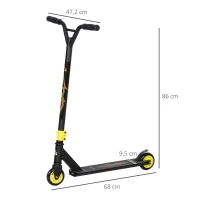 HOMCOM Pro Stunt-Scooter, Trotinete para truques freestyle, Alumínio, Metal, Couro sintético, para crianças e adultos, Dourado(m-3)
