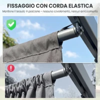 Outsunny Tettuccio di Ricambio per Gazebo 3x3 m con 10 Fori di Drenaggio, Grigio Chiaro(m-7)