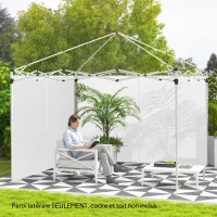 Outsunny Panneaux latéraux pour tonnelle panneaux de remplacement pour tonnelle 3 x 3 m ou 3 x 6 m, lot de 2, blanc(m-10)