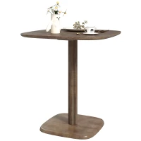 HOMCOM Table à manger pour 4 personne table de cuisine carrée style moderne avec plateau aspect bois, 70 x 70 cm, marron(m-12)