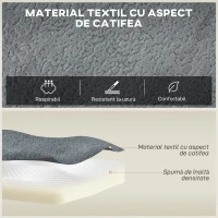HOMCOM Colțar Modular din Material Catifea și Spumă cu Perne, 294x165x70 cm, Gri Închis(m-5)