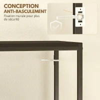 HOMCOM Table Console en Acier 2 Étagères Design Moderne pour Salon Entrée Couloir 100 x 30 x 87 cm Noir(m-6)
