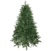 HOMCOM Künstlicher Weihnachtsbaum, realistisches Aussehen, klappbare Zweige, Holzsockel(m-1)