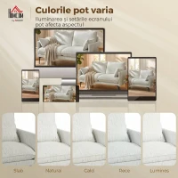 HOMCOM Canapea 2 Locuri cu Brațe, Perne Groase și 2 Perne, 131x78x83 cm, Alb(m-8)