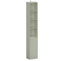 HOMCOM Bookcase Adjustable Shelf Bookshelf Anti-Tip Hardware 6-Tier Storage Cabinet Light Green(m-1)