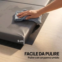 HOMCOM Tappetino da Ginnastica Pieghevole, Materassino Fitness Spesso 5 cm e Antiscivolo, 180x80x5 cm, Grigio(m-5)