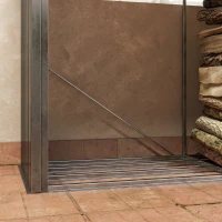 Outsunny Legnaia con Struttura in Acciaio Galvanizzato e Base rialzata, 240x 86x160cm, Nero(m-9)