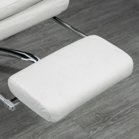 Vinsetto Cadeira de Escritório com Função de Massagem Aquecível Reclinável Couro Sintético 65x72x109-117 cm Branco Creme(m-5)