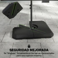 Outsunny Set de 4 Piezas Soporte de Parasol Base para Sombrilla Terreza o Jardín Rellenable de 80 kg de Agua o 120 kg de Arena Estable 100x100x9,5 cm Negro(m-6)