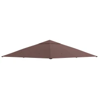 Outsunny Ersatzdach für Gartenpavillon, Polyester, 2,98 x 2,98 m, Kaffee(m-1)