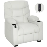 HOMCOM Fotoliu Relax Electric Reclinabil 150° cu Suport pentru Picioare, Funcție Memorie, Telecomandă, din Catifea, Crem(m-11)