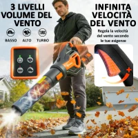 Outsunny Soffiatore a Batteria 20V, Motore Brushless 900W, 3 Livelli Velocità, Turbo Boost, Caricabatterie(m-6)