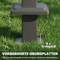 Outsunny Grillpavillon 2,4 x 1,4 m, Windfest Grillüberdachung mit Doppeldach Lüftungsöffnung Seitenregalen(m-7)