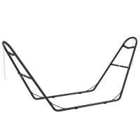 Outsunny Support de Hamac pour 2 Personnes, Cadre de Hamac en Métal Portable et Réglable, pour Hamacs de 2,75 à 4,3m, Noir(m-12)