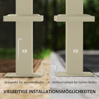 Outsunny 3 x 3 m Garten-Pergola mit einziehbarem Dach, Pavillon, Baldachin für Schatten, UPF30+, Khaki(m-7)