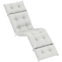Outsunny Sun Lounger Cushions Only, 190 x 56 x 10 cm Garden Lounge Chair Cushions, UPF20+ 220gsm Fabric, Thick Sunbed Replacement Pads with 6 Ties, Light Grey(m-11)