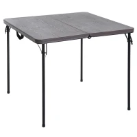 Outsunny Mesa de Camping Plegable y Portátil tipo Mesa Buffet Auxiliar Ligera y Multiusos con Asas PP 86x86x71.5cm (LxANxAL)(m-11)