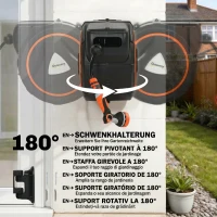 Outsunny furtun retractabil, suport furtun, role pentru furtun(m-6)