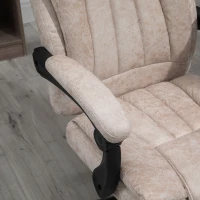 Vinsetto Cadeira de Escritório Giratória com Função de Reclinamento Apoio para Pés Poltrona Ajuste de Altura Cadeira de Mesa Microfibra Plástico Metal Nylon Bege+Preto+Prata 63 x 71 x 110-118 cm(m-4)
