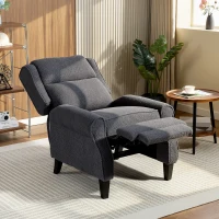 HOMCOM 132° Recliner Armchair, with Extended Footrest - Dark Grey(m-14)