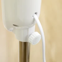 HOMCOM Standventilator Lüfter Fernbedienung Höhenverstellbar 3 Geschwindigkeitsstufen Metall, Weiß, Ø44,5 x H110-124 cm(m-9)