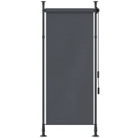 Outsunny Freistehende Markise, verstellbare Länge, Montage ohne Bohren, Aluminiumrahmen, 1,2 x 2,2-3,1 m, Dunkelgrau(m-1)
