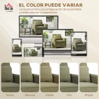 HOMCOM Sillón Cama Individual 3 en 1 Sofá Cama Plegable con Respaldo Ajustable y Cojín para Salón 74x85,5x82 cm Verde Oscuro(m-8)