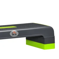 HOMCOM Aerobic Step with 3-Level Adjustable Heights for Home, Office Exercise, Grey and Green(m-10)