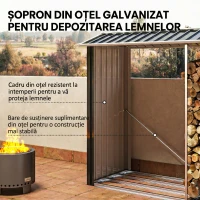 Outsunny Legnaia con Struttura in Acciaio Galvanizzato e Base rialzata, 240x 86x160cm, Nero(m-4)