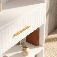 HOMCOM Bookcase Narrow Tall Space-Saving Bookshelf Drawer Open Shelves 60 x 24 x 182 cm White(m-11)
