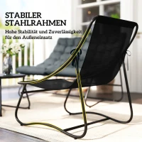 Outsunny 4-Sitzer Gartenmöbel-Set, 2 Stühle, 1 Doppel-Sofa, 1 Tisch, dicke Kissen, Stahlrahmen, für Terrasse, Grau(m-6)