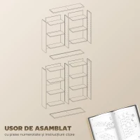 HOMCOM，Raft pentru CD-uri，Cu 14 Rafturi Ajustabile, PAL, 78,5x24x175 cm, Alb(m-7)