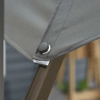 Outsunny Ombrellone da Giardino a Manovella e a 8 Stecche con Angolazione Regolabile, Ø2.95x2.5 m, Grigio(m-9)