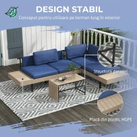 Outsunny Set de Mobilier de Gradina cu 3 Piese, cu Canapea(m-4)