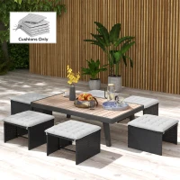 Outsunny Gartenstuhauflage Sitzpolster Gartenpolster, mit Steppung, 40 x 40 x 4 cm, Hellgrau(m-10)
